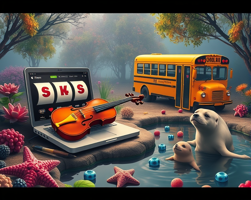 slot machine, laptop, pizza, violin, starfish, unicycle, pond, blueberry, school bus, puppy, fried chicken, seal